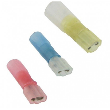 10 cosses pré-isolées plates femelle 6,3mm thermorétractables