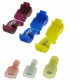 5 raccords auto denudant bleu + 5 cosses male